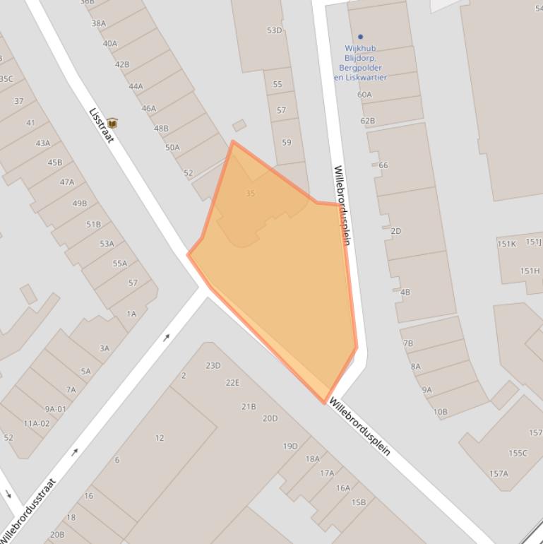 Kaart van postcodegebied 3037TE.