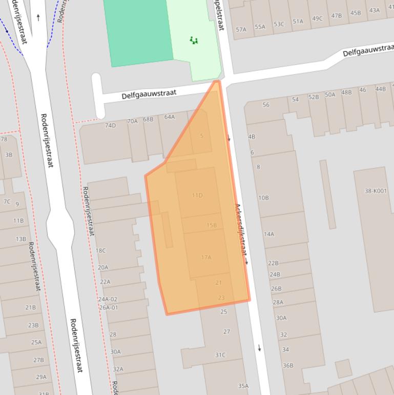 Kaart van postcodegebied 3037VA.