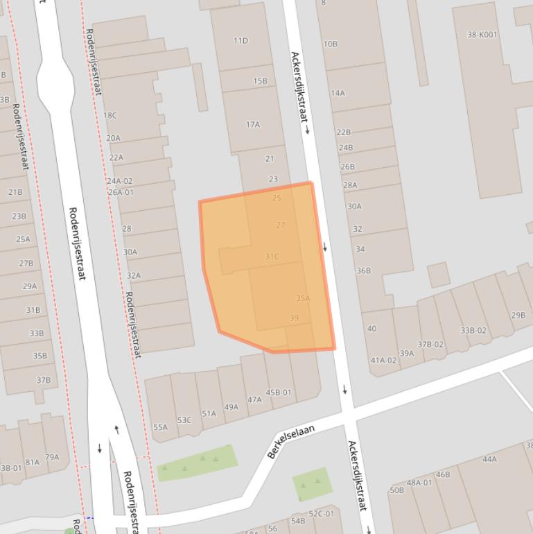Kaart van postcodegebied 3037VB.
