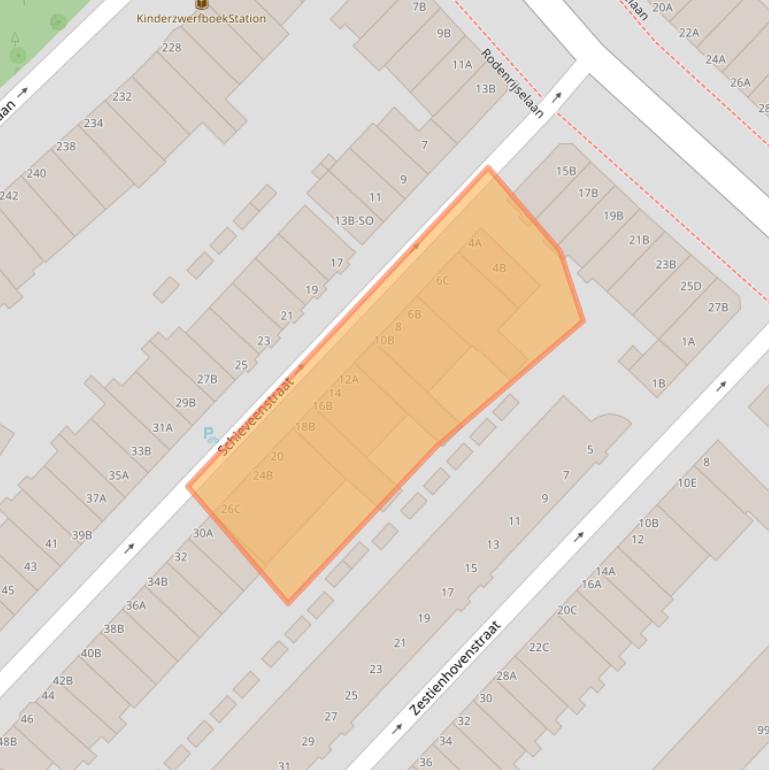 Kaart van postcodegebied 3037XL.