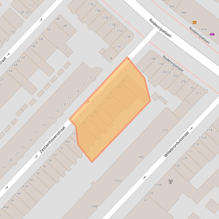 Kaart van postcodegebied 3037XS.