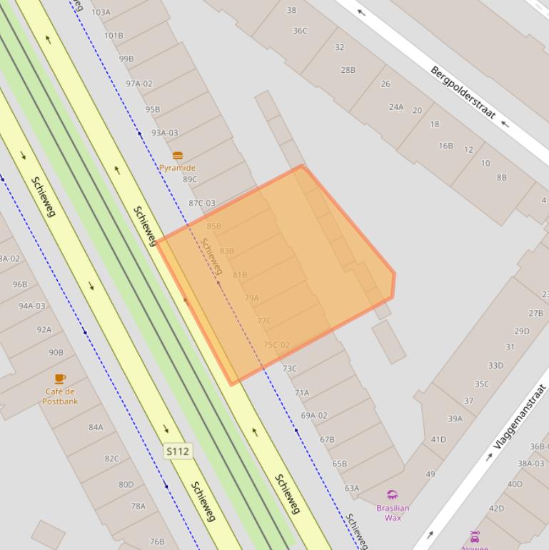 Kaart van postcodegebied 3038AH.