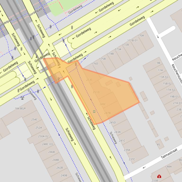 Kaart van postcodegebied 3038AZ.