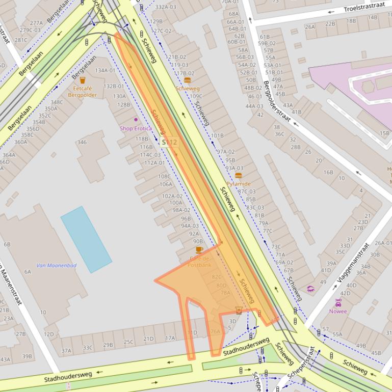 Kaart van postcodegebied 3038BA.