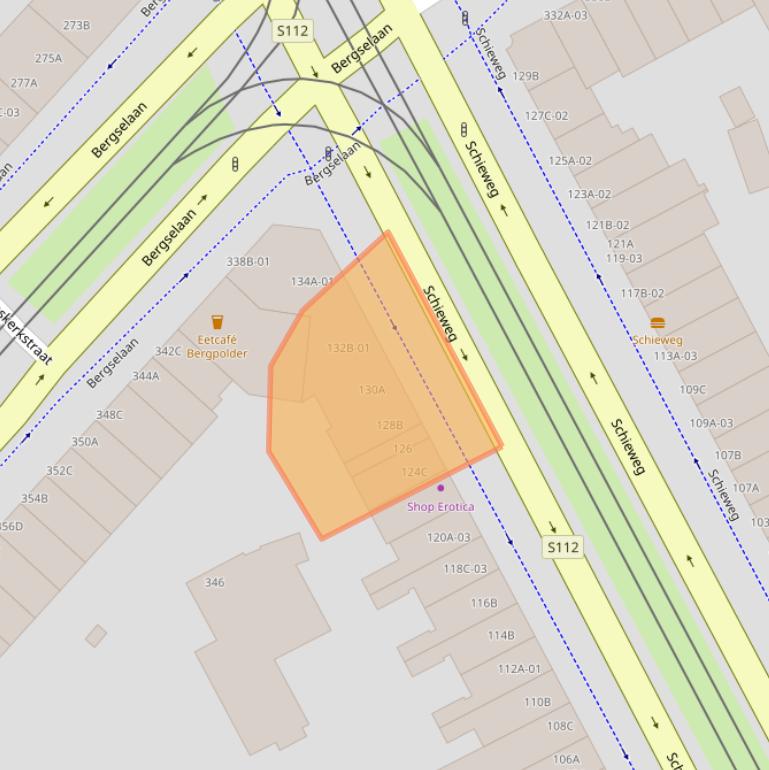 Kaart van postcodegebied 3038BE.