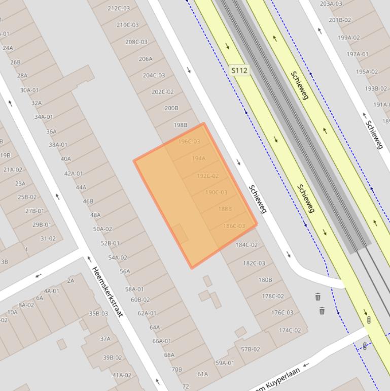 Kaart van postcodegebied 3038BL.