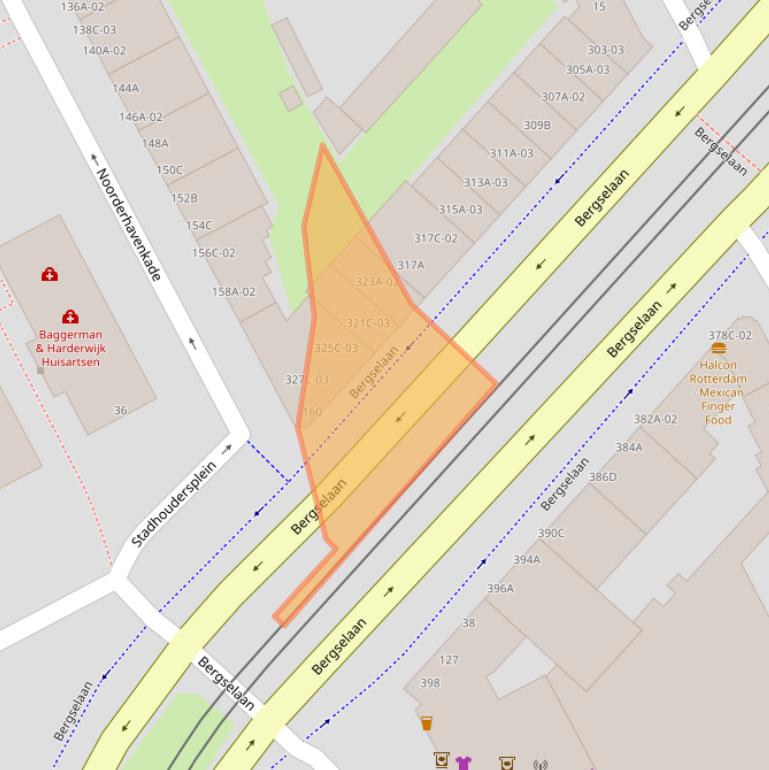 Kaart van postcodegebied 3038CJ.