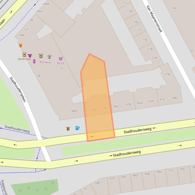 Kaart van postcodegebied 3038EG.