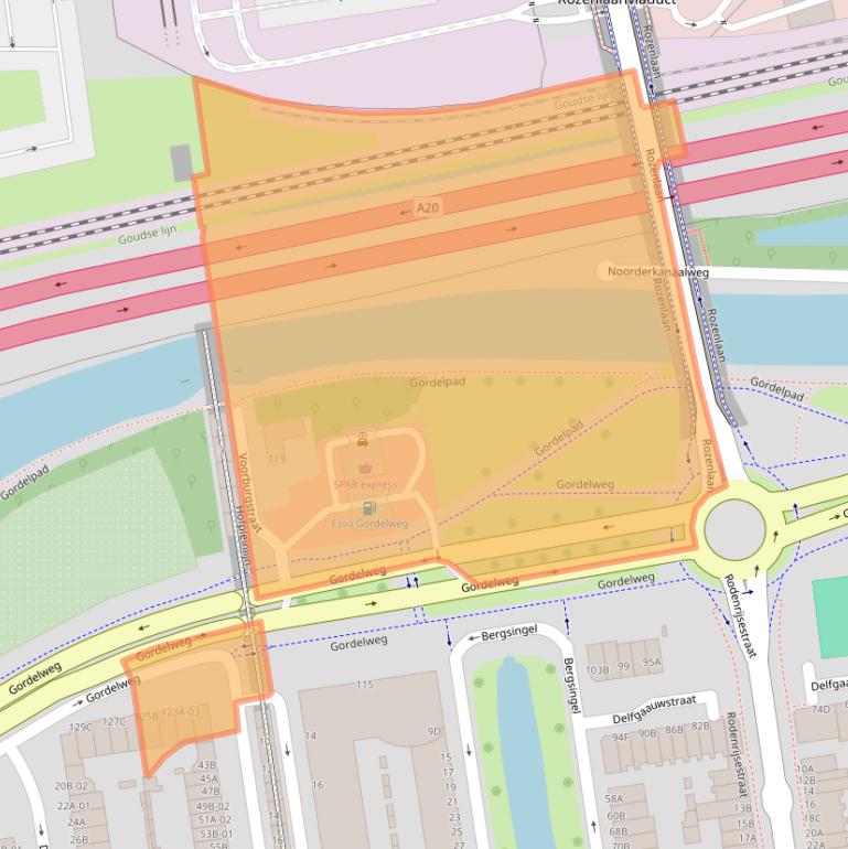 Kaart van postcodegebied 3038GA.