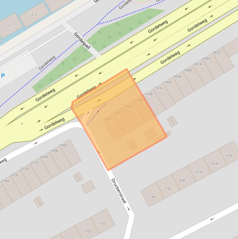 Kaart van postcodegebied 3038GJ.