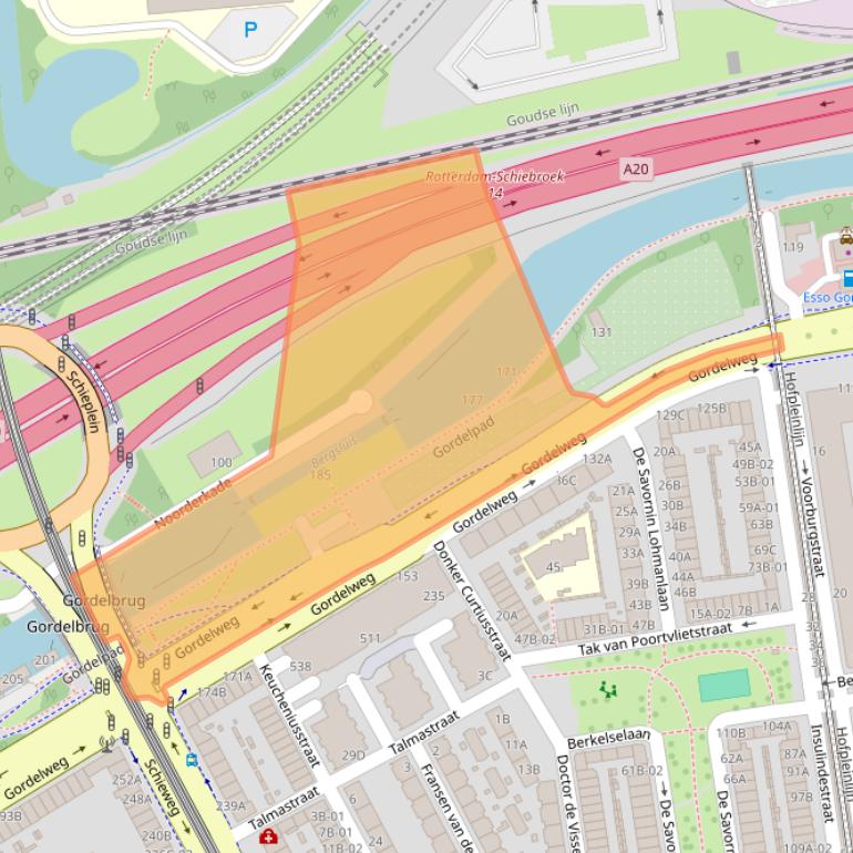 Kaart van postcodegebied 3038GN.