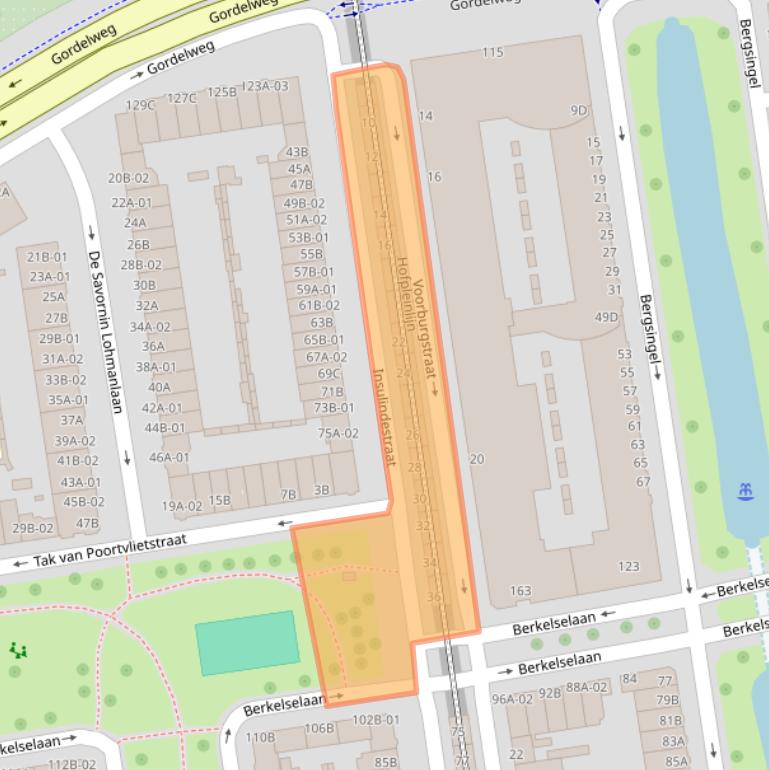 Kaart van postcodegebied 3038JA.