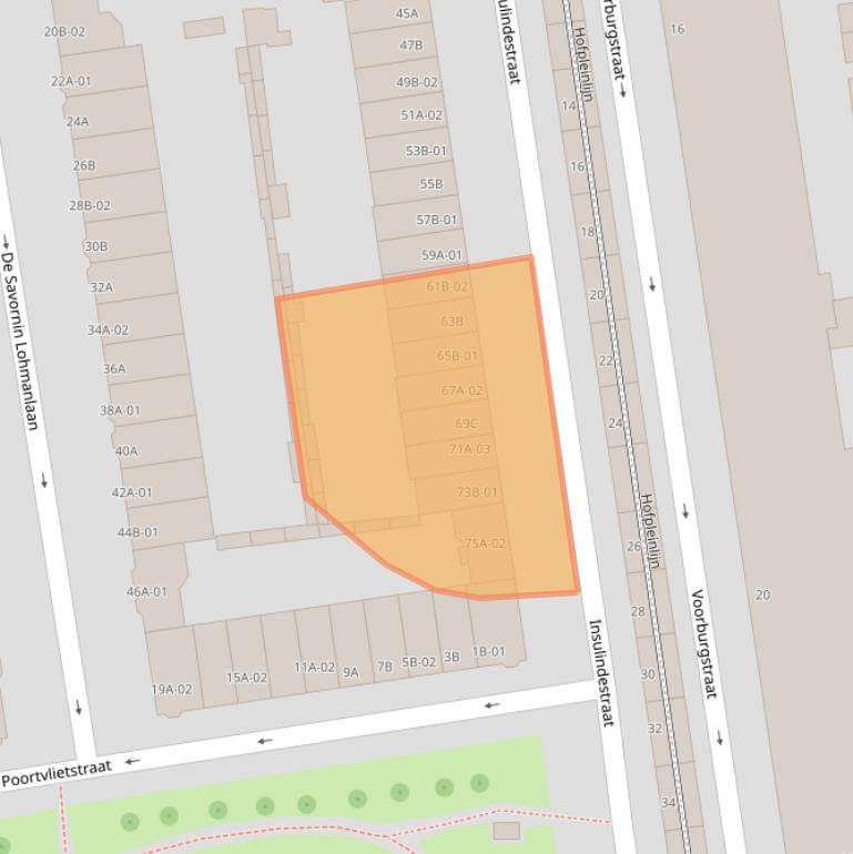 Kaart van postcodegebied 3038JE.