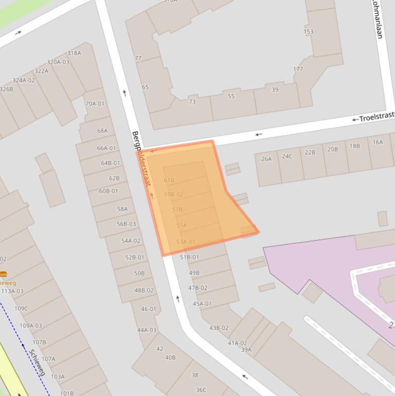 Kaart van postcodegebied 3038KB.