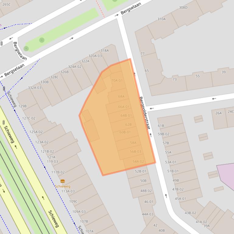 Kaart van postcodegebied 3038KJ.