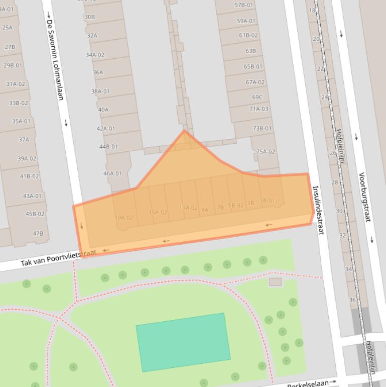 Kaart van postcodegebied 3038NV.