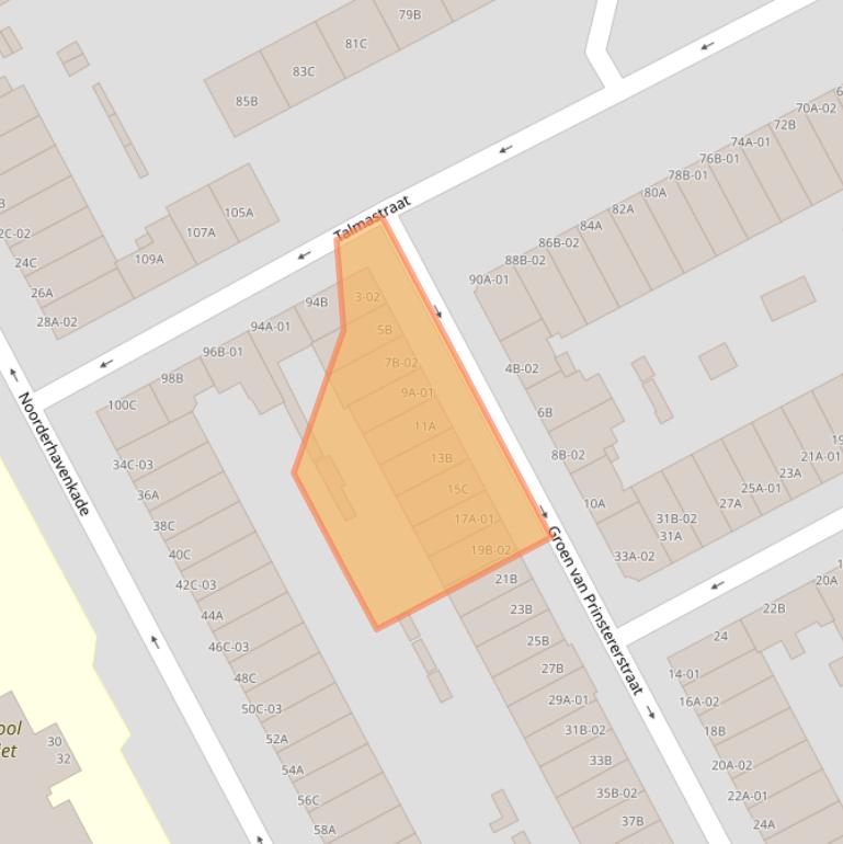 Kaart van postcodegebied 3038RA.