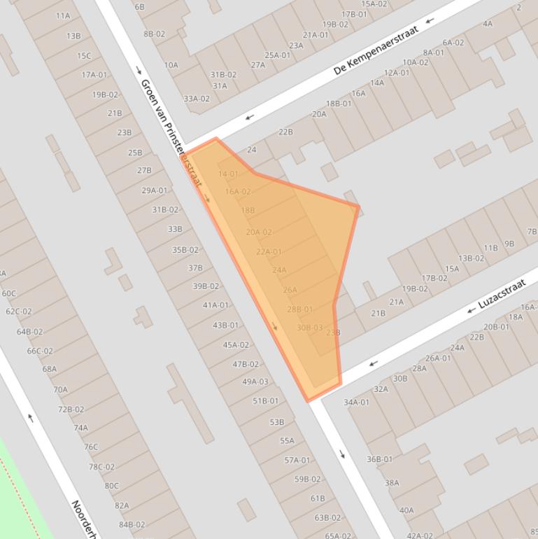 Kaart van postcodegebied 3038RJ.