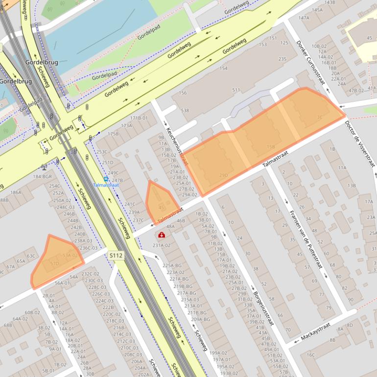Kaart van postcodegebied 3038SL.