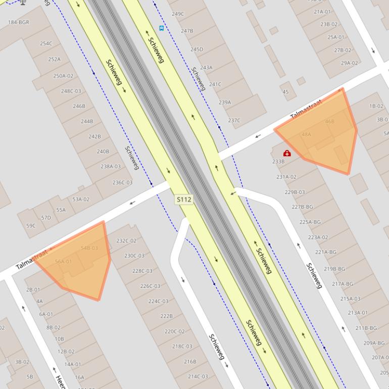 Kaart van postcodegebied 3038SR.