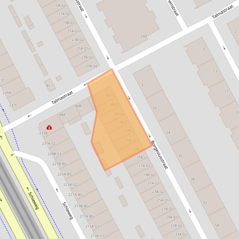 Kaart van postcodegebied 3038TA.