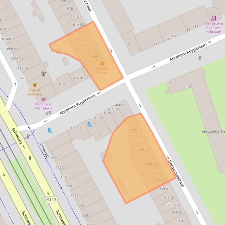 Kaart van postcodegebied 3038TE.