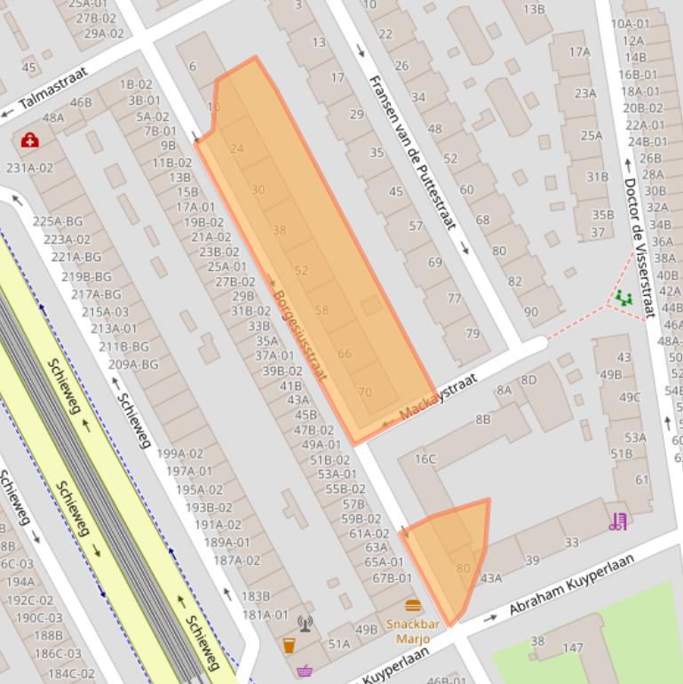 Kaart van postcodegebied 3038TJ.