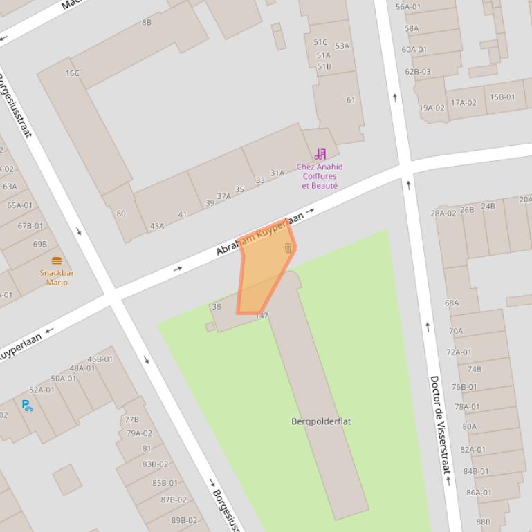 Kaart van postcodegebied 3038TR.