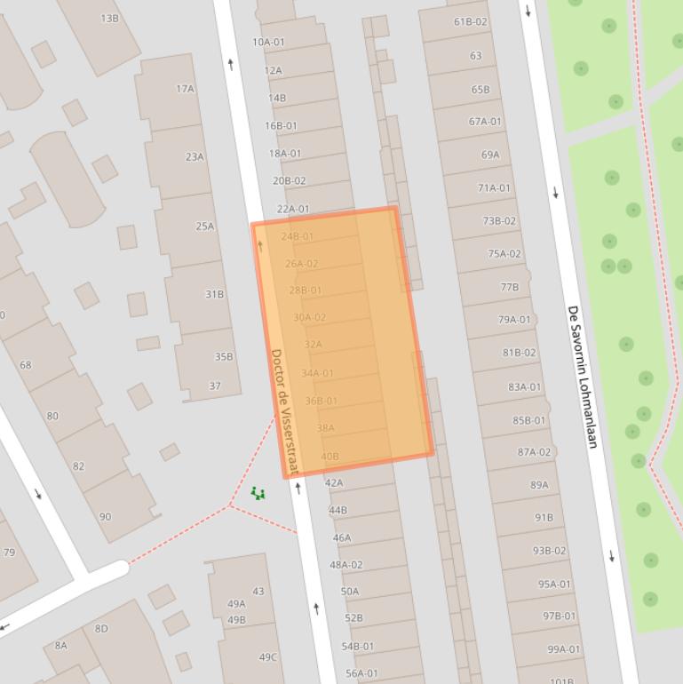 Kaart van postcodegebied 3038TT.