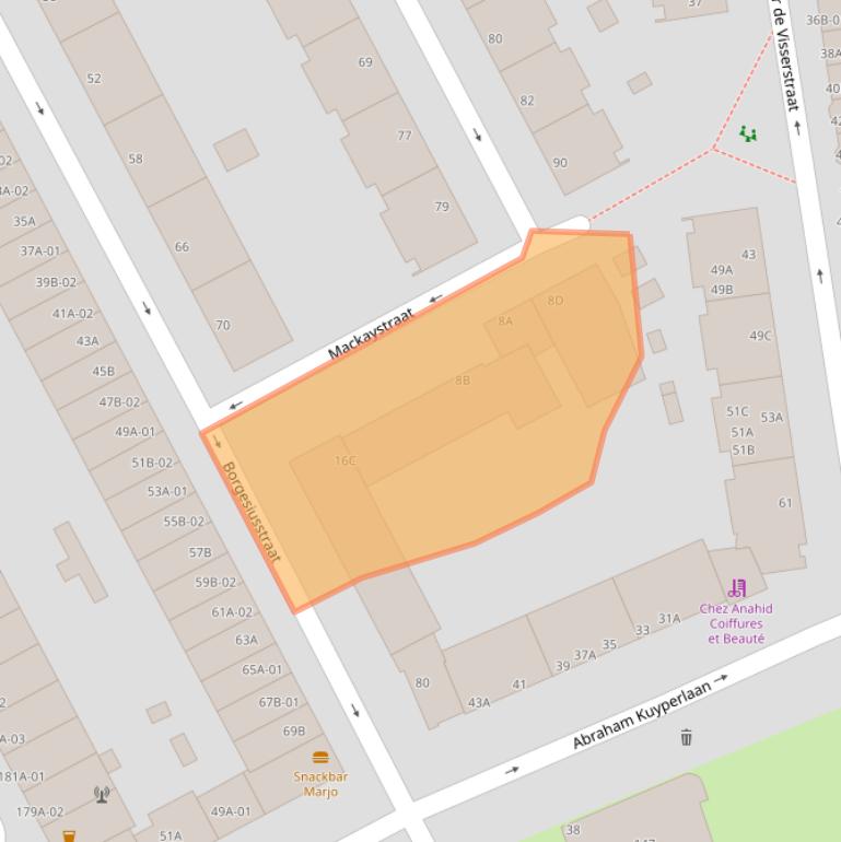 Kaart van postcodegebied 3038TZ.