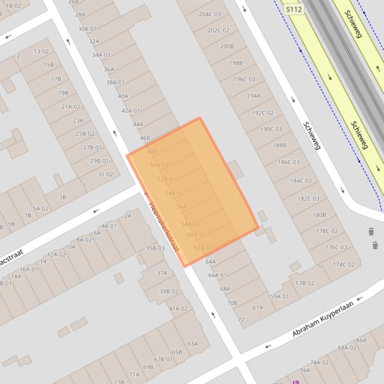 Kaart van postcodegebied 3038VJ.