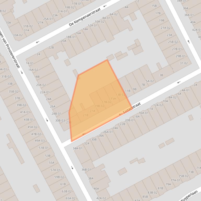 Kaart van postcodegebied 3038VV.