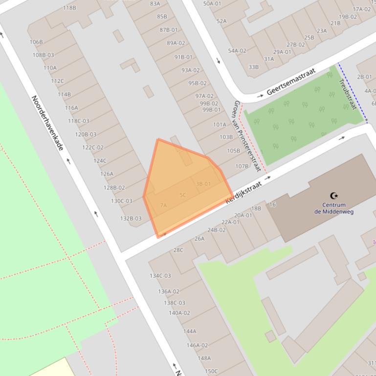 Kaart van postcodegebied 3038XD.