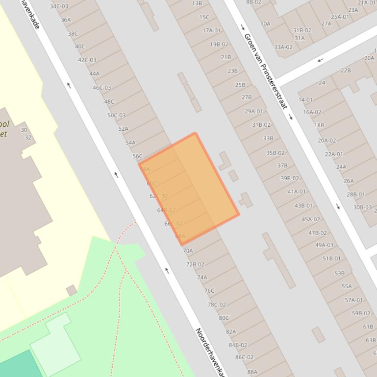 Kaart van postcodegebied 3038XL.