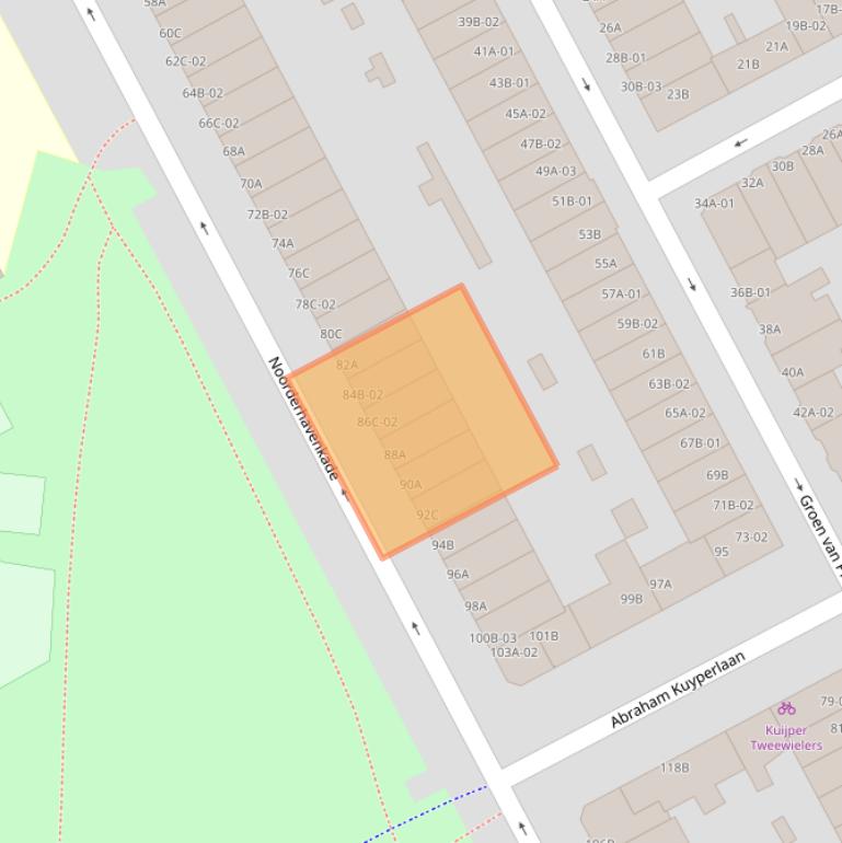 Kaart van postcodegebied 3038XN.