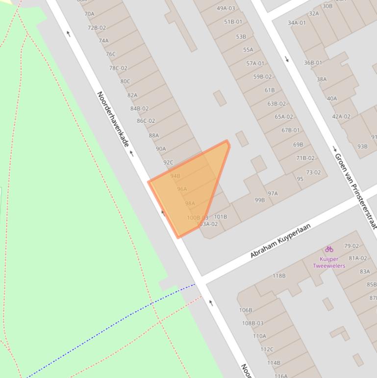 Kaart van postcodegebied 3038XP.