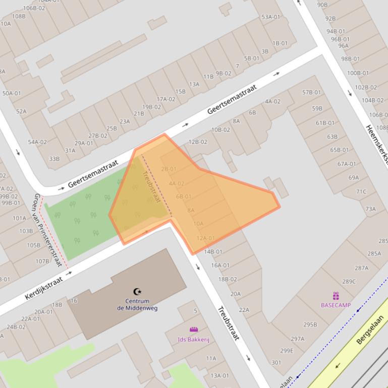 Kaart van postcodegebied 3038XX.