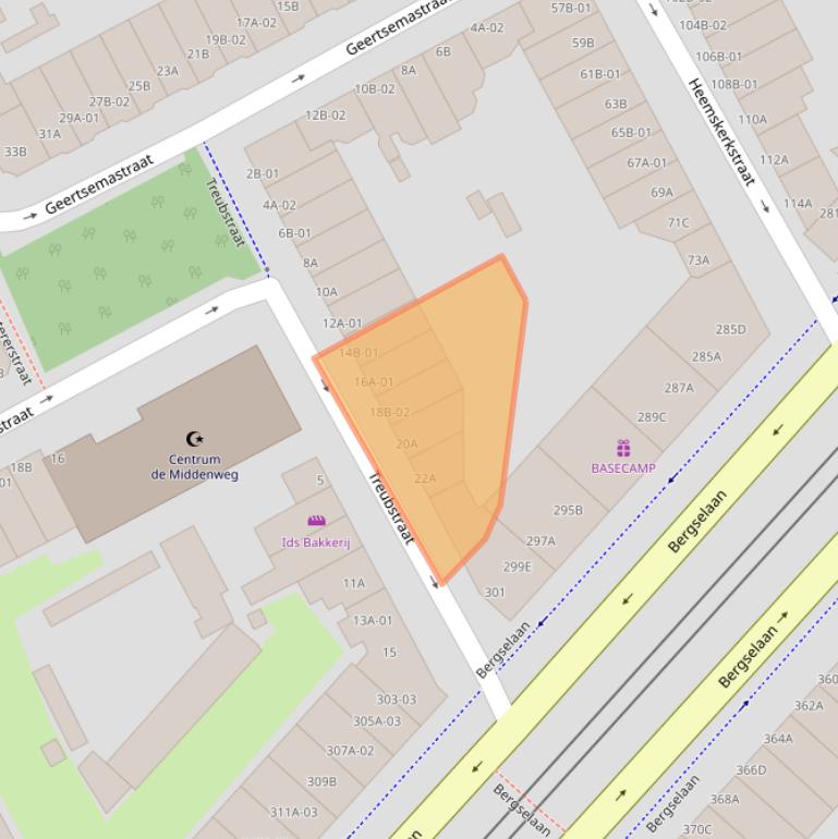 Kaart van postcodegebied 3038XZ.