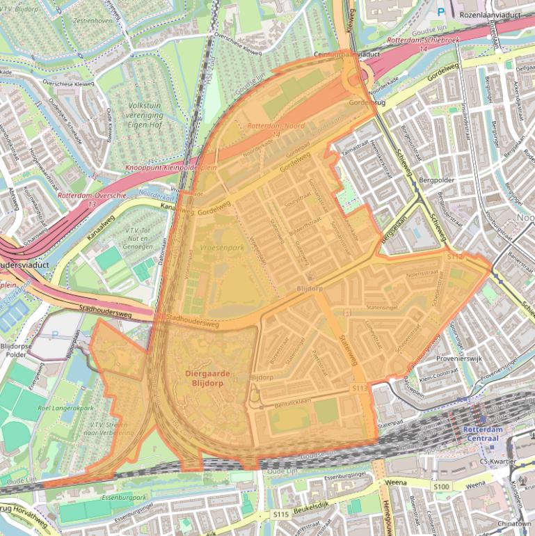 Kaart van postcodegebied 3039.