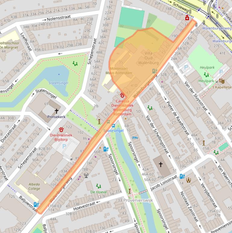 Kaart van postcodegebied 3039AC.