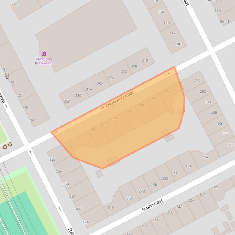 Kaart van postcodegebied 3039DD.