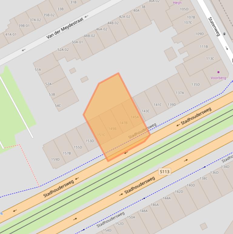 Kaart van postcodegebied 3039EJ.