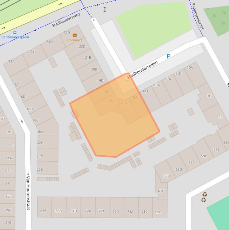 Kaart van postcodegebied 3039EN.