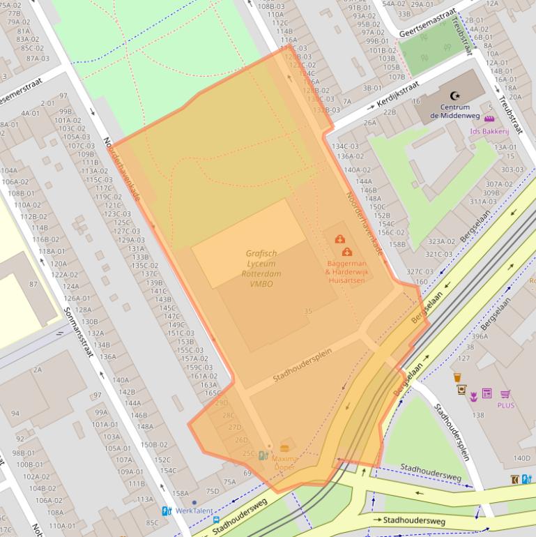 Kaart van postcodegebied 3039ER.