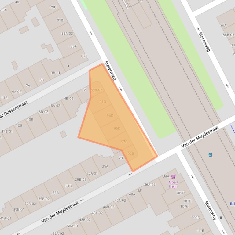 Kaart van postcodegebied 3039HH.