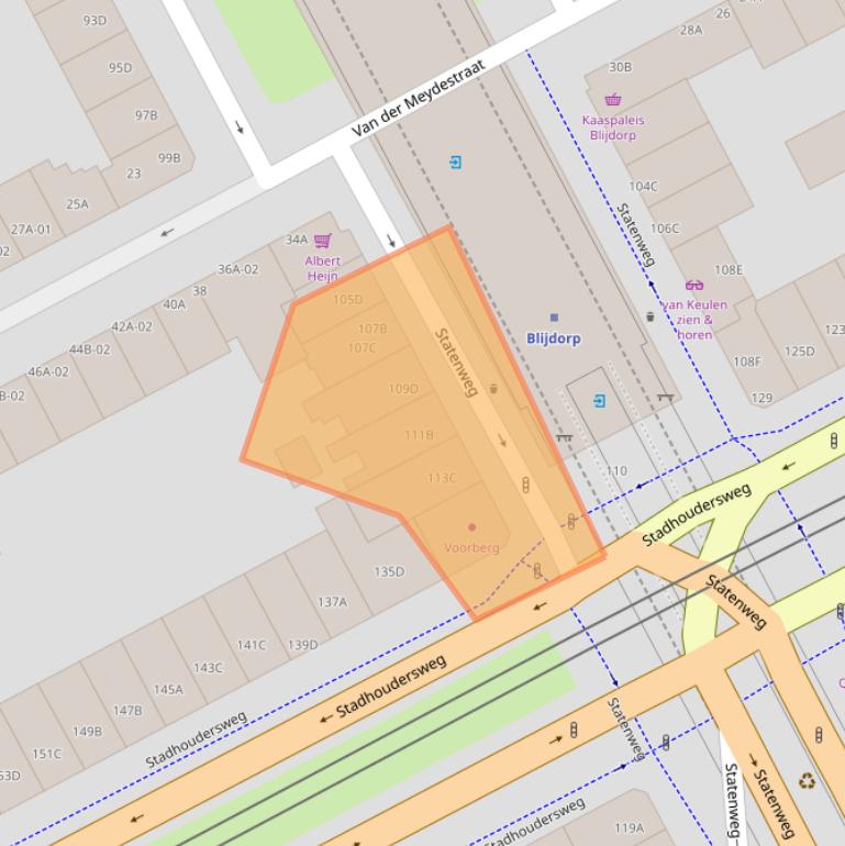 Kaart van postcodegebied 3039HJ.