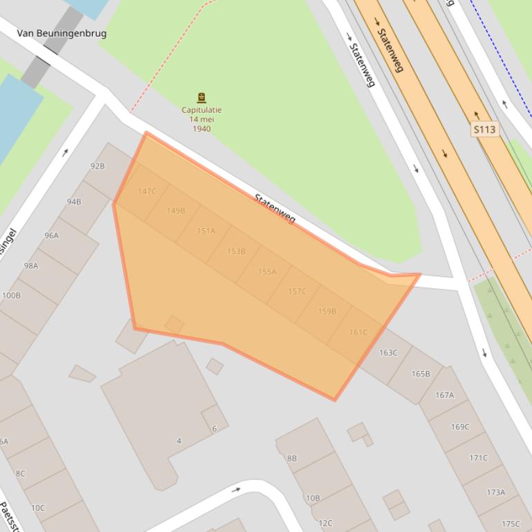 Kaart van postcodegebied 3039HM.