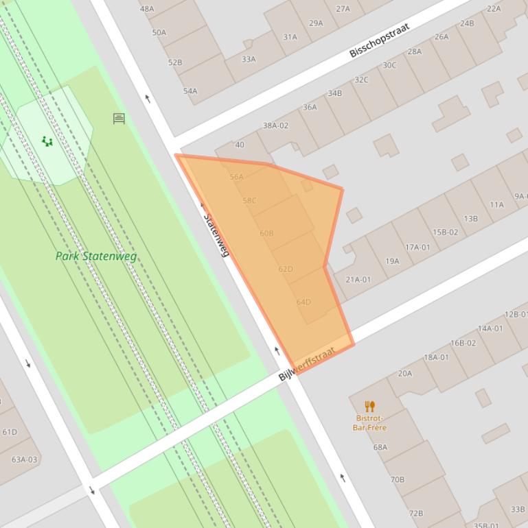 Kaart van postcodegebied 3039JE.