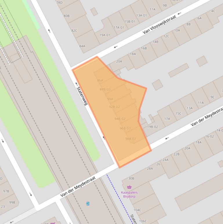 Kaart van postcodegebied 3039JJ.