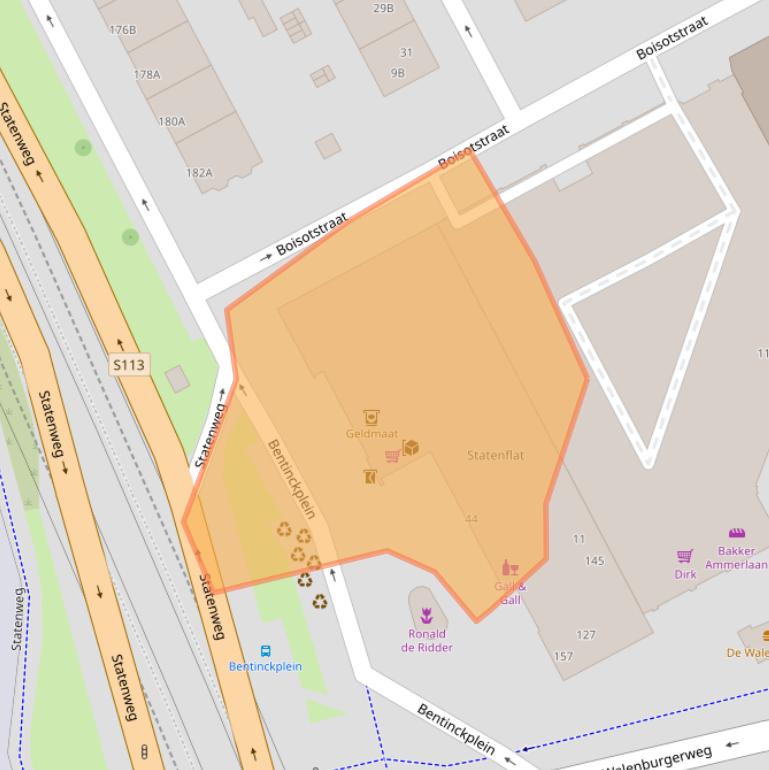 Kaart van postcodegebied 3039KM.